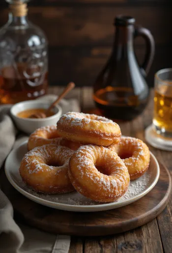 Gingerbread flavoured doughnuts in Christmas serving