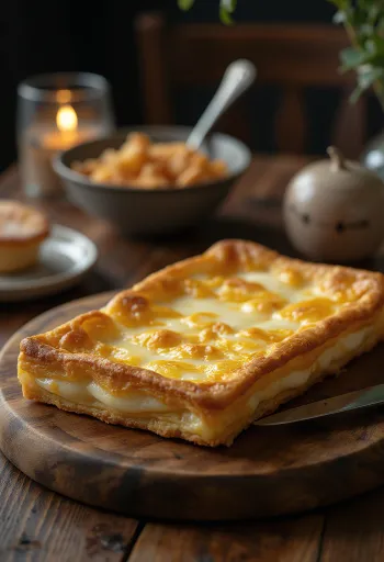 Plăcintă with curd cheese, a fresh cheese pie with rested dough