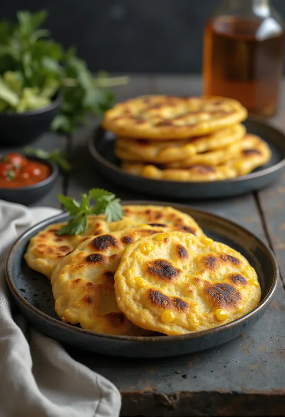 Peruvian corn flatbread served