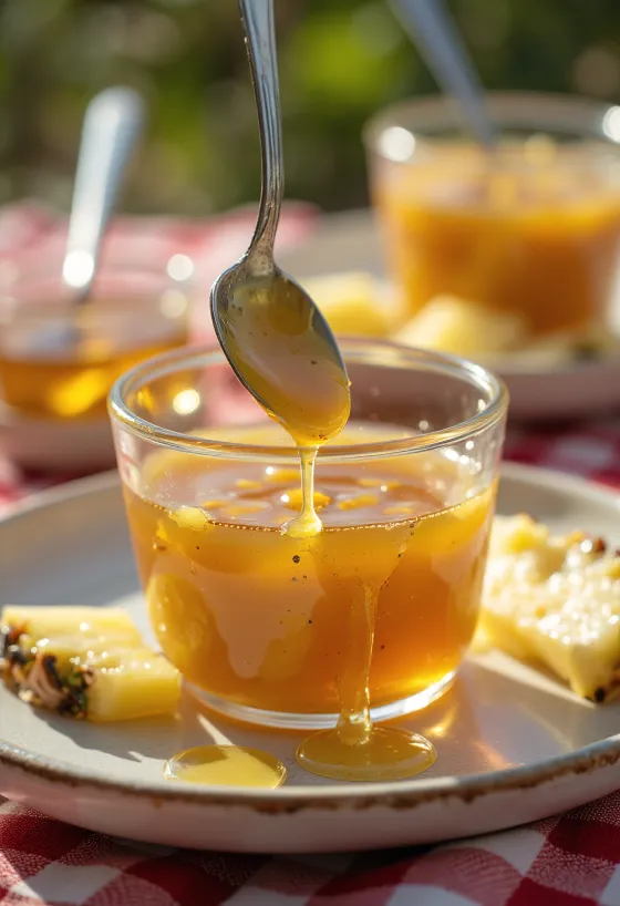 Pineapple and honey glaze served