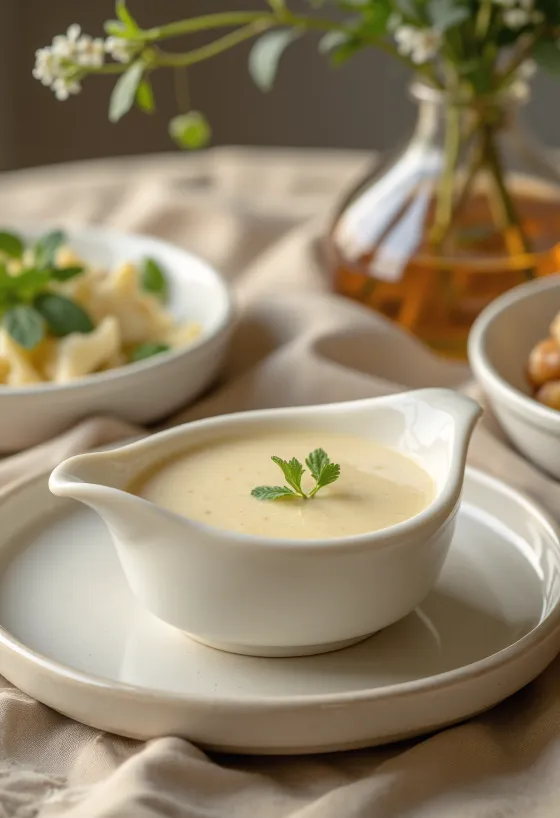 Velouté sauce served with poultry dishes