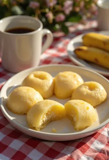 Puto with banana, soft, sweet banana cake