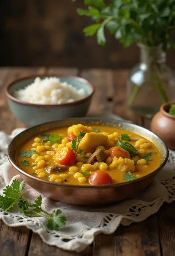 Spicy Sambar served with fresh coriander