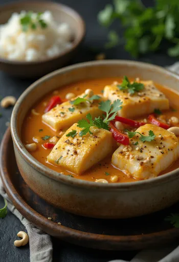 Fish Vatapá with ginger, with coconut milk and nuts