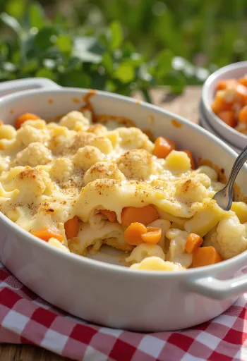 Cauliflower vegetable bake served