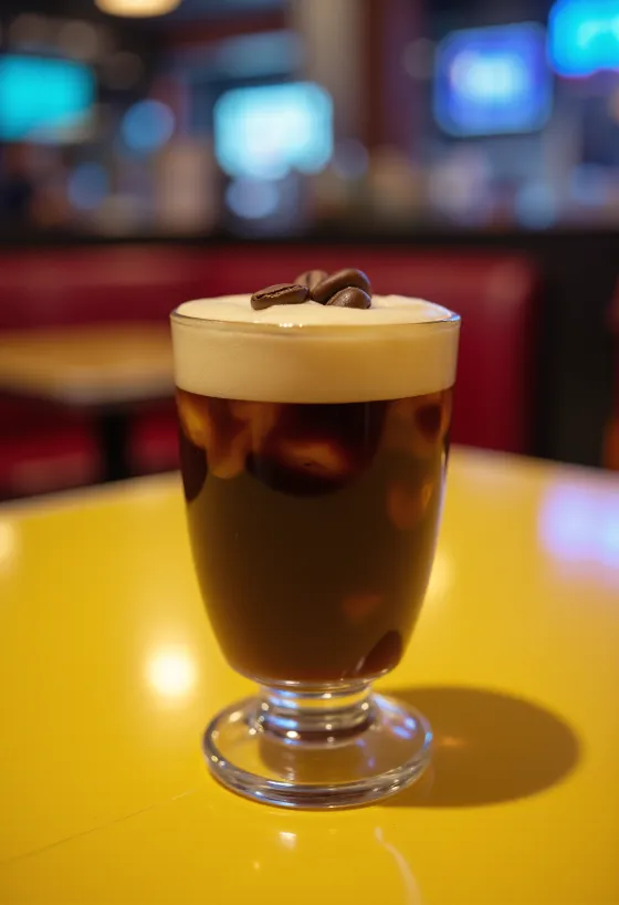 Espresso Martini decorated with coffee beans