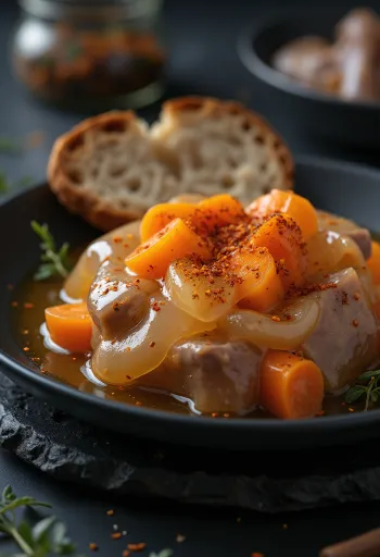 Pork aspic served with boiled meat and vegetables
