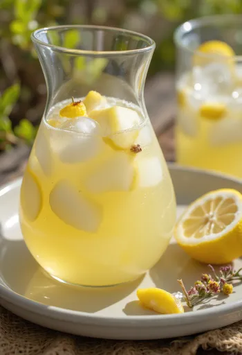 Pear lemonade served in a glass