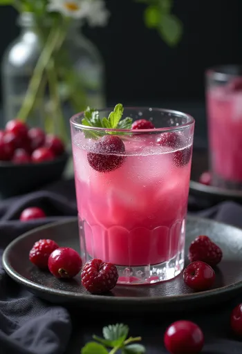 Probiotic cranberry kefir, refreshing and nourishing