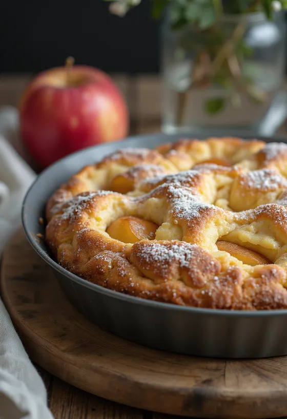 Apple and cinnamon traybake served on a plate