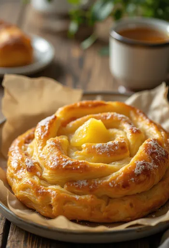 Pineapple burek served