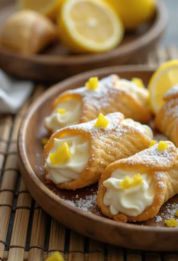 Lemon cannoli served