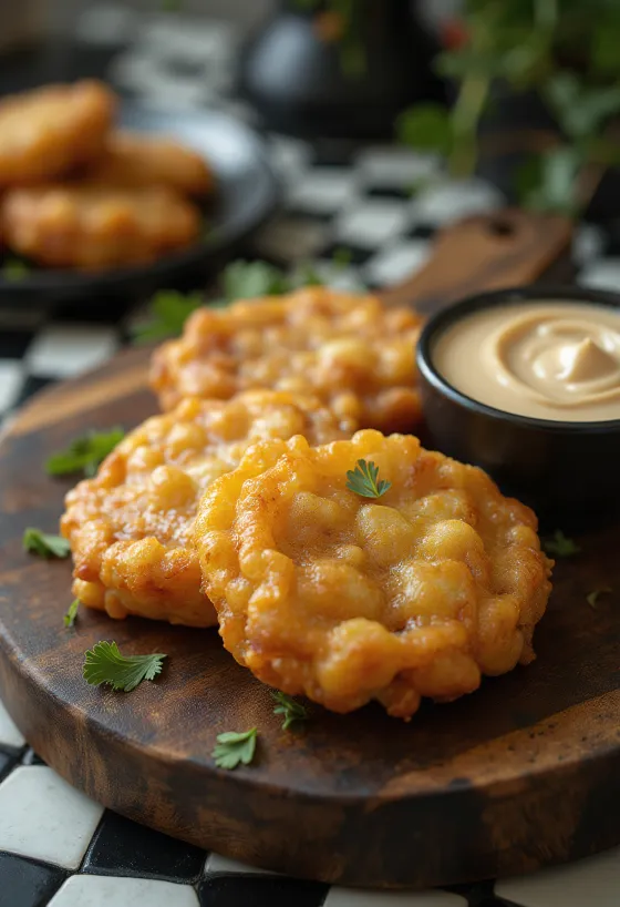 Freshly made Sabudana Vada, crispy and spicy tapioca pearl fritters