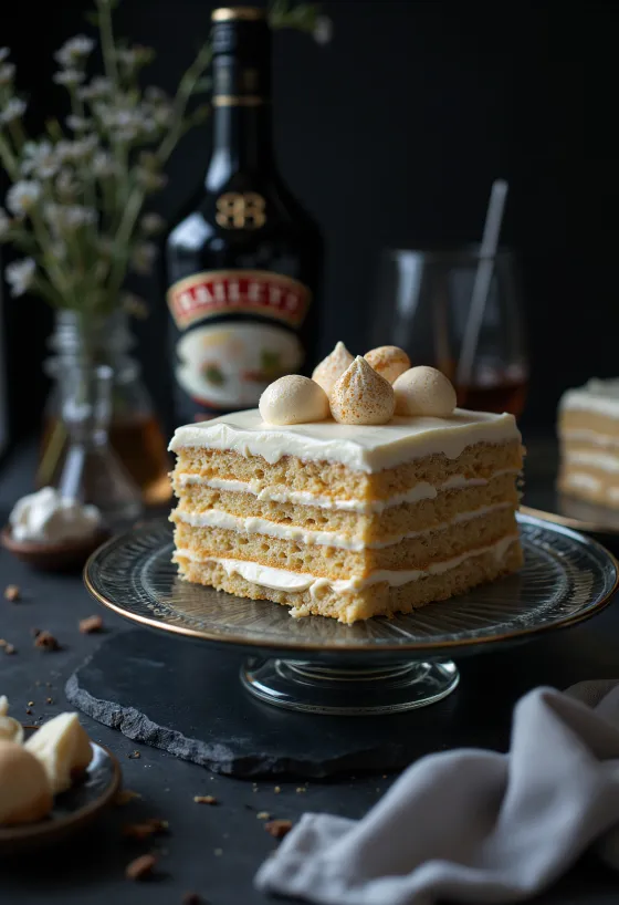 Baileys cream cake served on a plate
