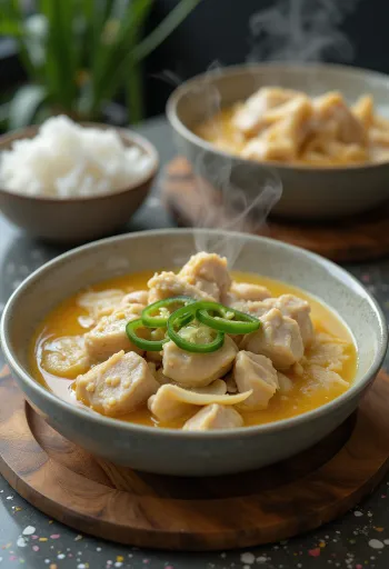 Bicol Express pork with coconut milk sauce and chilli peppers