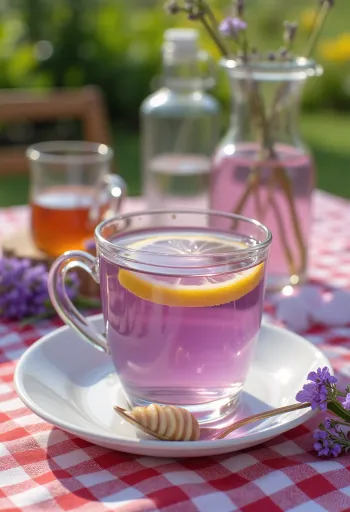 Lavender tea freshly served