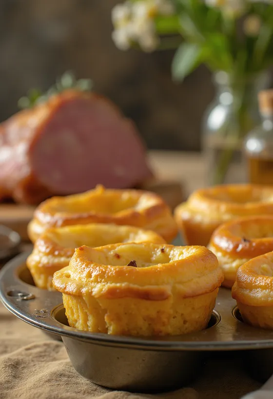 Yorkshire pudding with rosemary, served fresh