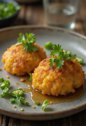 Freshly made Aama Vada, crispy and spicy lentil fritters