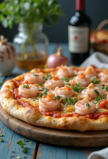 Frutti di Mare pizza with tuna served