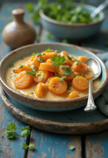 Carrot Korma, creamy and spiced Indian dish