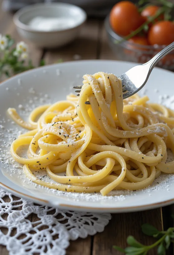Fresh poppy seed pasta sprinkled with icing sugar, richly covered with poppy seeds