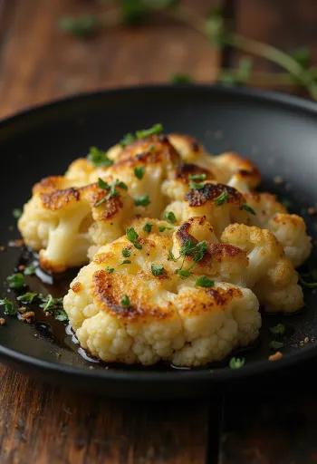 Roasted cauliflower steak with spiced olive oil