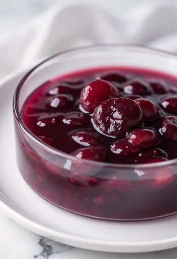 Red wine plum sauce served