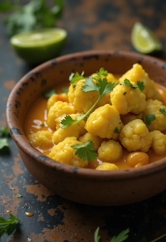Cauliflower and lime curry