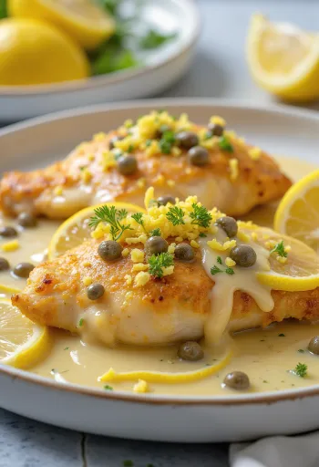 Piccata al Limone, lemon chicken breast with caper sauce