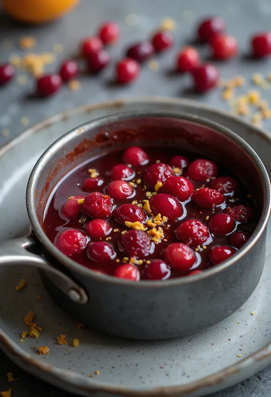 Cranberry orange glaze served