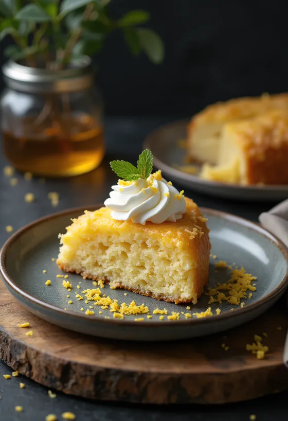 Coconut flour cake decorated with fresh fruit