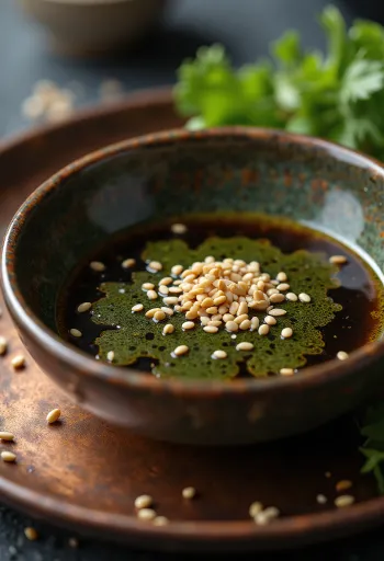 Wasabi soy sauce served next to sushi