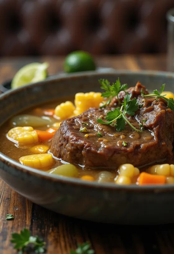 Caldo de Res, Mexican beef soup with vegetables