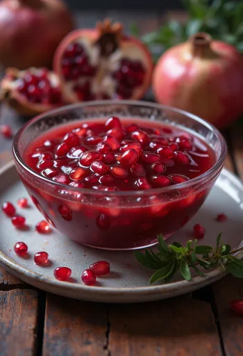 Spiced pomegranate sauce served