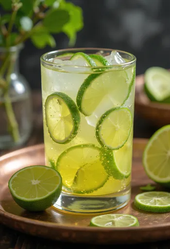Lime mint cider served in a glass