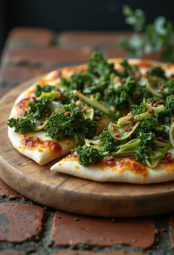 Freshly baked Cavolo Nero pizza