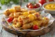 Savoury waffle skewers with grilled chicken and tomato