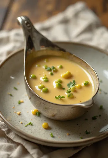 Green peppercorn Dijon sauce served