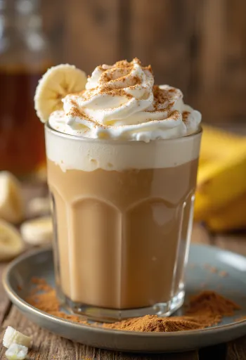 Banana rum frappé in a glass