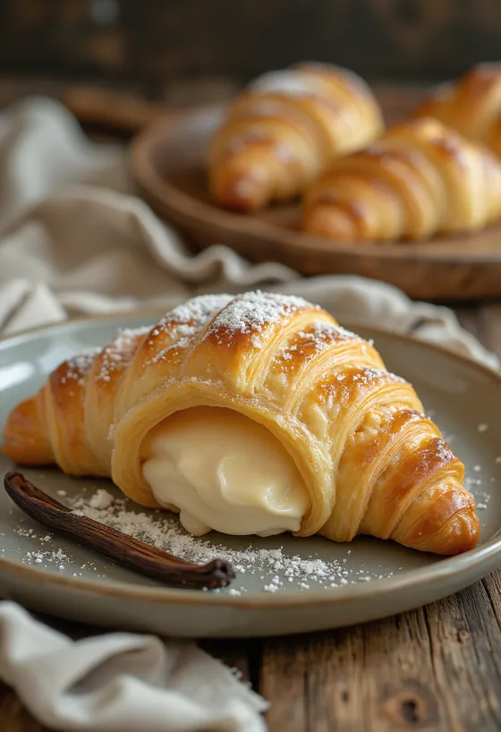 Bourbon vanilla croissants served