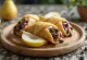 Chocolate and pear cannoli served