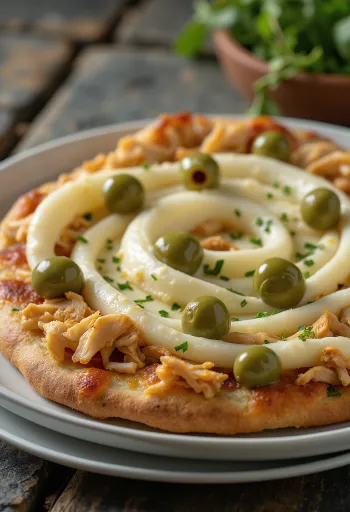 Pizza de Frango com Catupiry with chicken breast and cream cheese