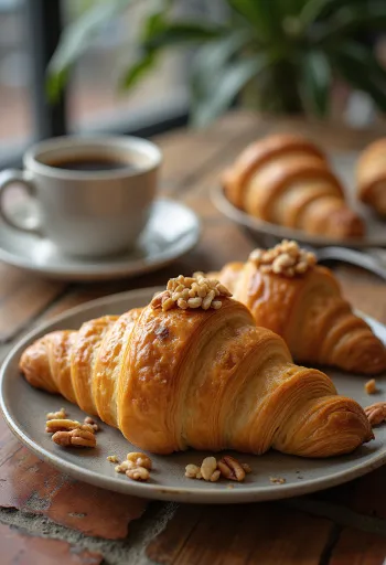 Brazil nut croissants served