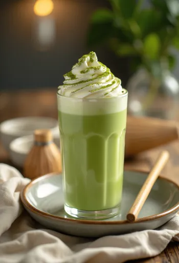 Matcha frappé served fresh