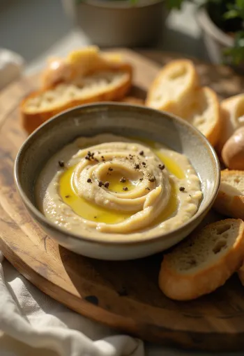 Prebiotic Jerusalem artichoke purée served with a smooth, creamy texture