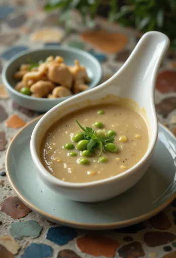 Spicy green peppercorn sauce served