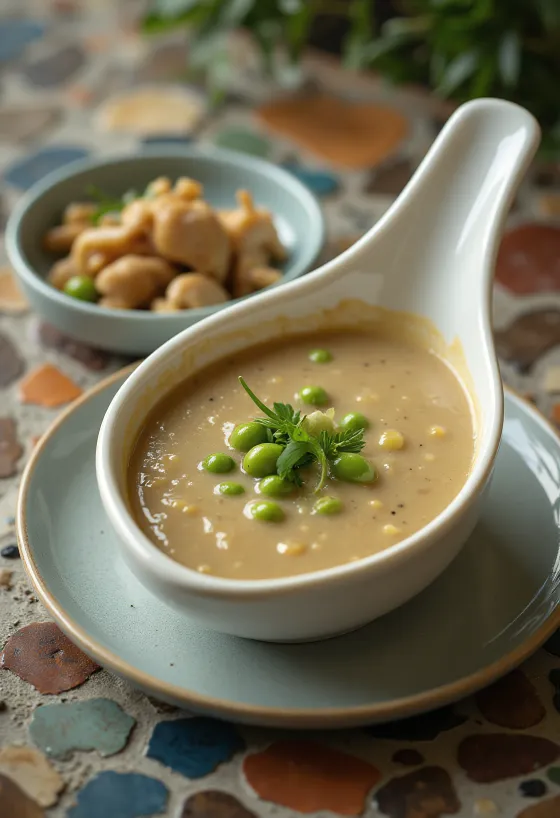 Spicy green peppercorn sauce served