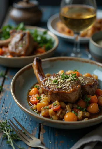 Osso buco veal shank served with gremolata