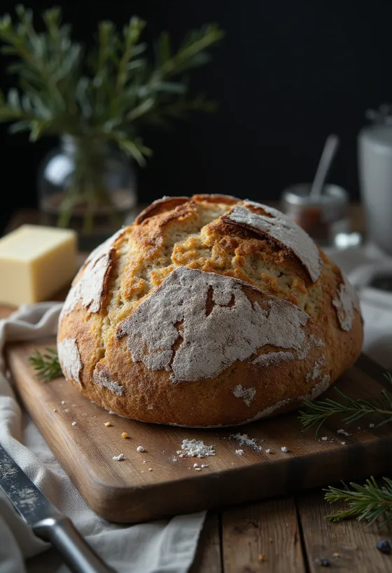 Ruislimppu shaped classic Finnish rye bread, dark brown, with floured crust
