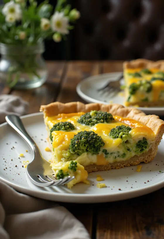 Baking powder wholemeal quiche sliced